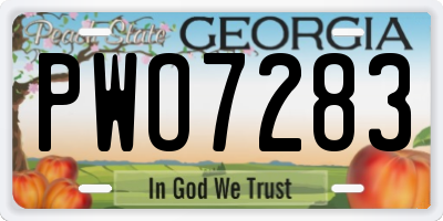 GA license plate PWO7283