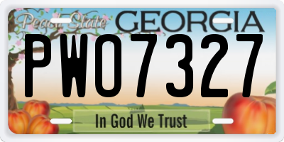 GA license plate PWO7327