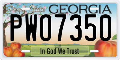 GA license plate PWO7350