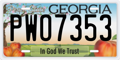 GA license plate PWO7353