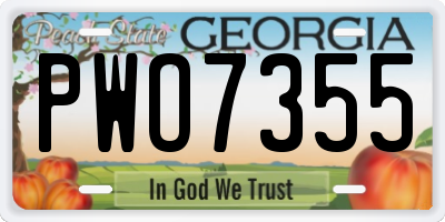 GA license plate PWO7355