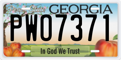 GA license plate PWO7371
