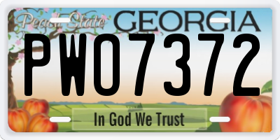 GA license plate PWO7372