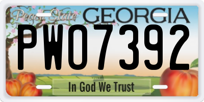 GA license plate PWO7392