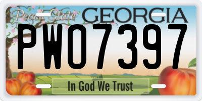 GA license plate PWO7397