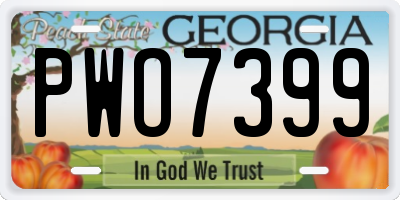 GA license plate PWO7399