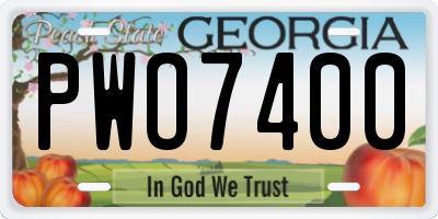 GA license plate PWO7400