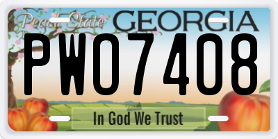GA license plate PWO7408