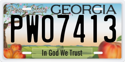 GA license plate PWO7413