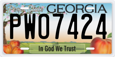 GA license plate PWO7424