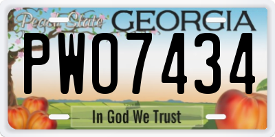 GA license plate PWO7434