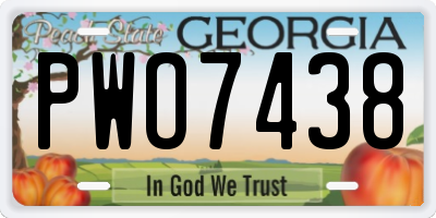 GA license plate PWO7438