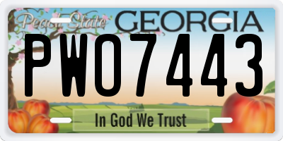 GA license plate PWO7443