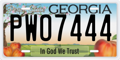 GA license plate PWO7444