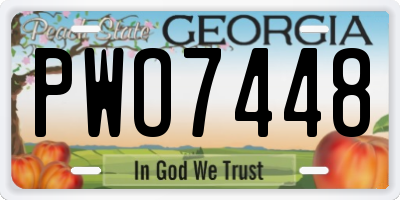 GA license plate PWO7448