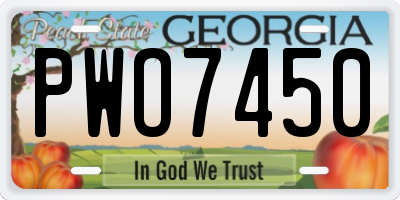 GA license plate PWO7450