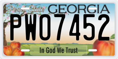 GA license plate PWO7452