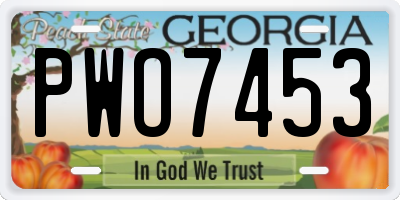 GA license plate PWO7453