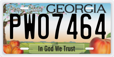 GA license plate PWO7464