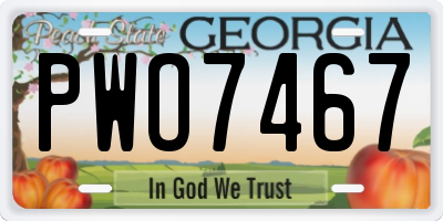 GA license plate PWO7467