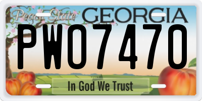GA license plate PWO7470