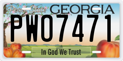 GA license plate PWO7471