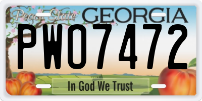 GA license plate PWO7472