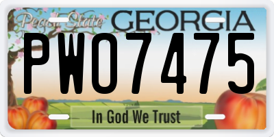 GA license plate PWO7475