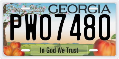 GA license plate PWO7480