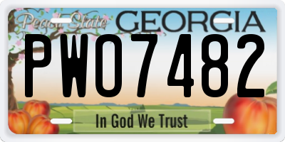 GA license plate PWO7482
