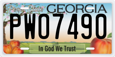 GA license plate PWO7490