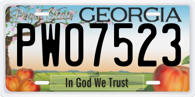 GA license plate PWO7523