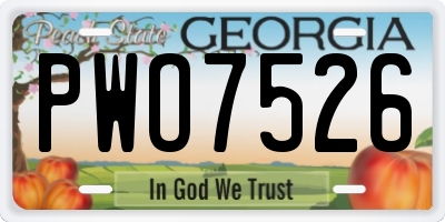GA license plate PWO7526