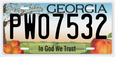 GA license plate PWO7532