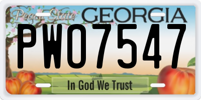 GA license plate PWO7547