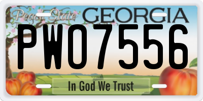 GA license plate PWO7556