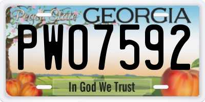 GA license plate PWO7592