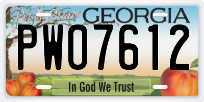 GA license plate PWO7612
