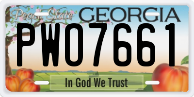 GA license plate PWO7661