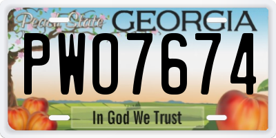 GA license plate PWO7674