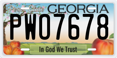 GA license plate PWO7678