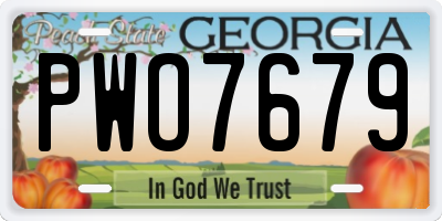 GA license plate PWO7679