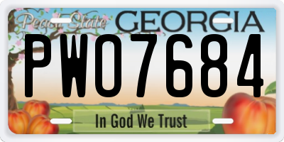 GA license plate PWO7684
