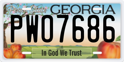 GA license plate PWO7686
