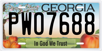 GA license plate PWO7688