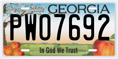 GA license plate PWO7692