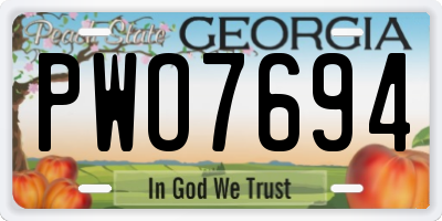 GA license plate PWO7694