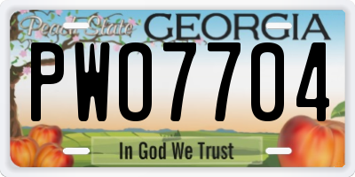 GA license plate PWO7704