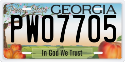 GA license plate PWO7705
