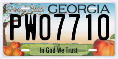 GA license plate PWO7710